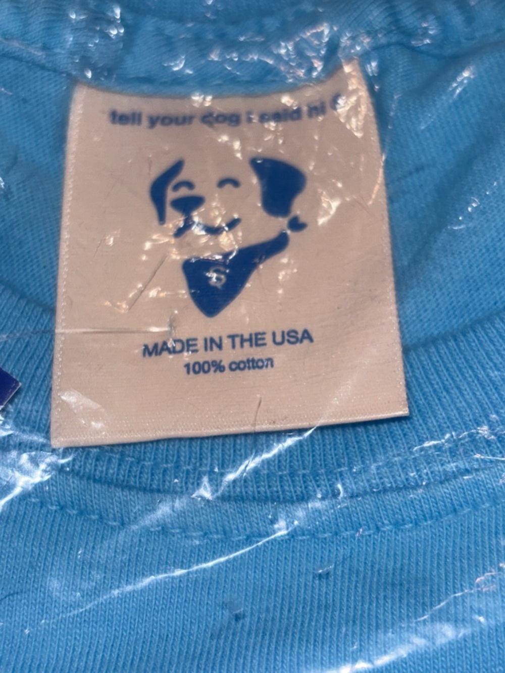 Tell Your Dog I Said Hi Light Blue Graphic Tee - Unbranded - Picture 3 of 6
